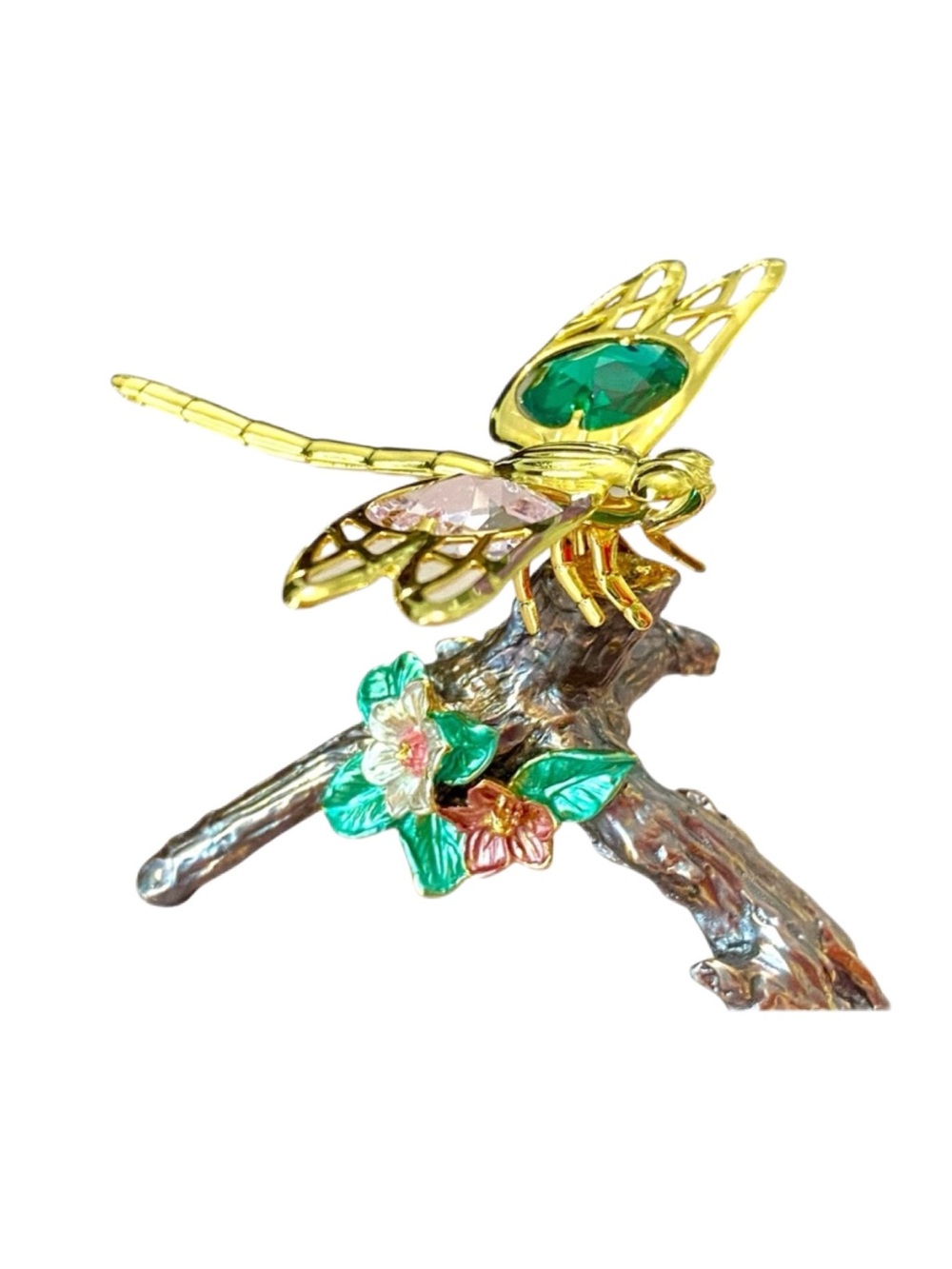 Mini Figurine By Crystal Temptations 24K Gold Plated Dragonfly Swarovski Crystal